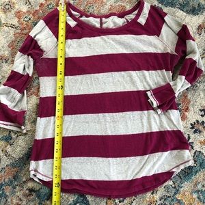 Grey and Fuschia Striped Tee